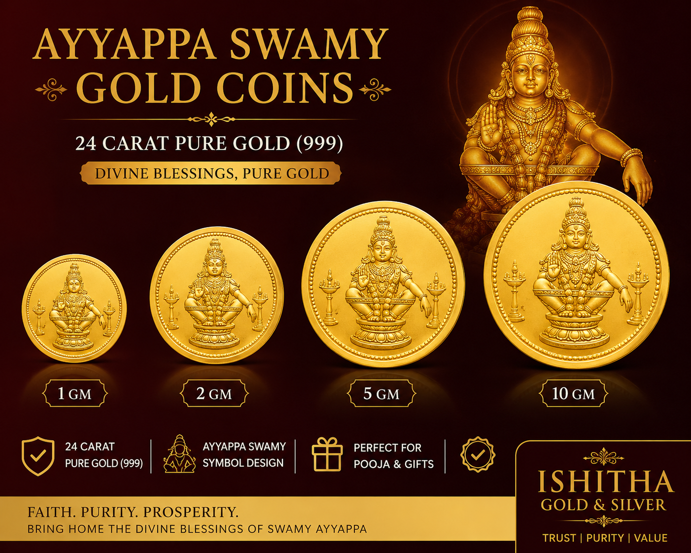 Ishitha Ayyappa Swamy gold coins